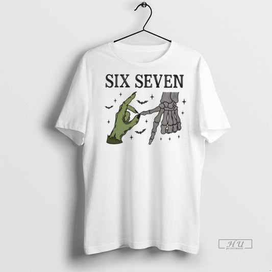 Viral Skeleton Ssix Seven Hands Halloween Tee Shirt Sweater