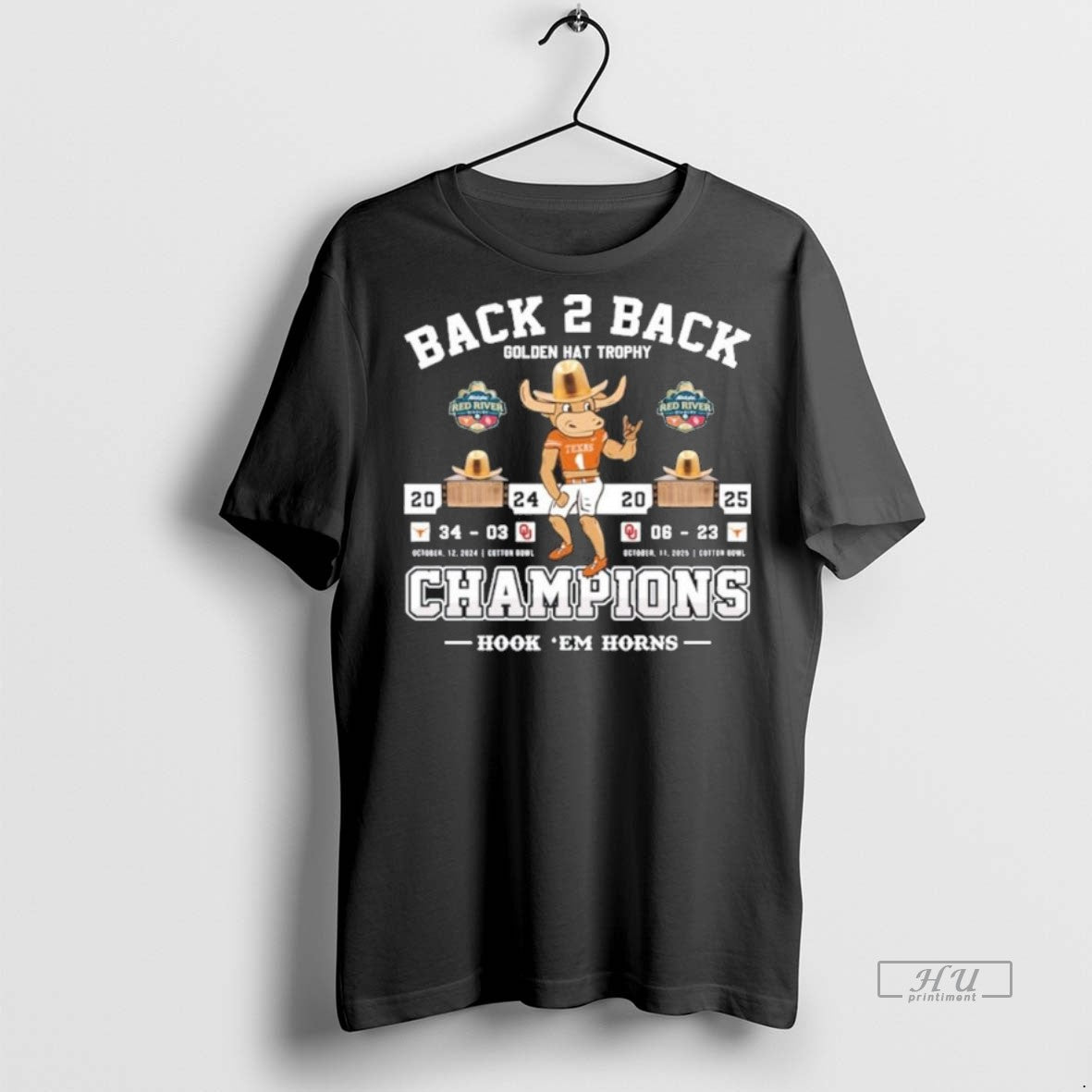 Viral Texas Longhorns Back 2 Back Golden Hat Trophy Champions Tee Shirt Sweater