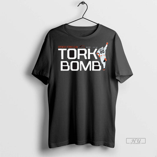 Viral Tork Bomb Spencer Torkelson Detroit Tigers Mlb Slash Line Signature Tee Shirt Sweater