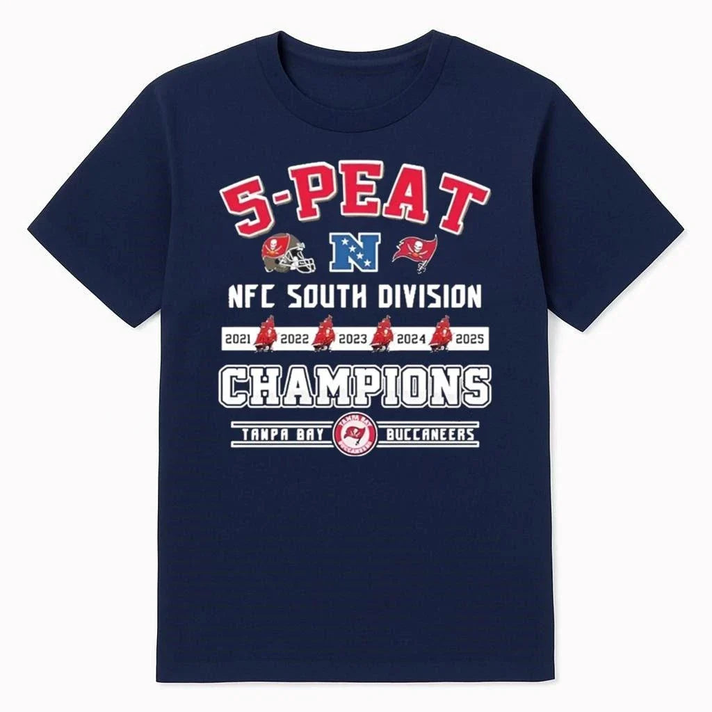 Buccaneers 5 Peat NFC South Champions 2025 Shirt