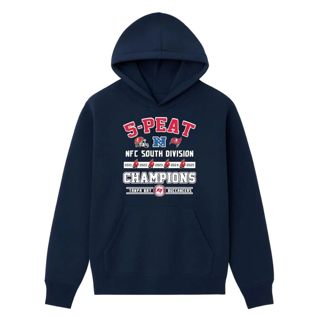 Buccaneers 5 Peat NFC South Champions 2025 Shirt