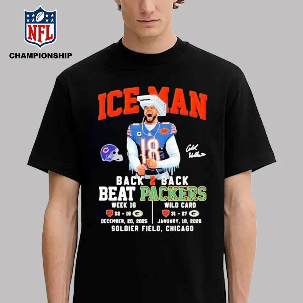 Caleb Iceman Bears Back 2 Back Beat Packers Shirt