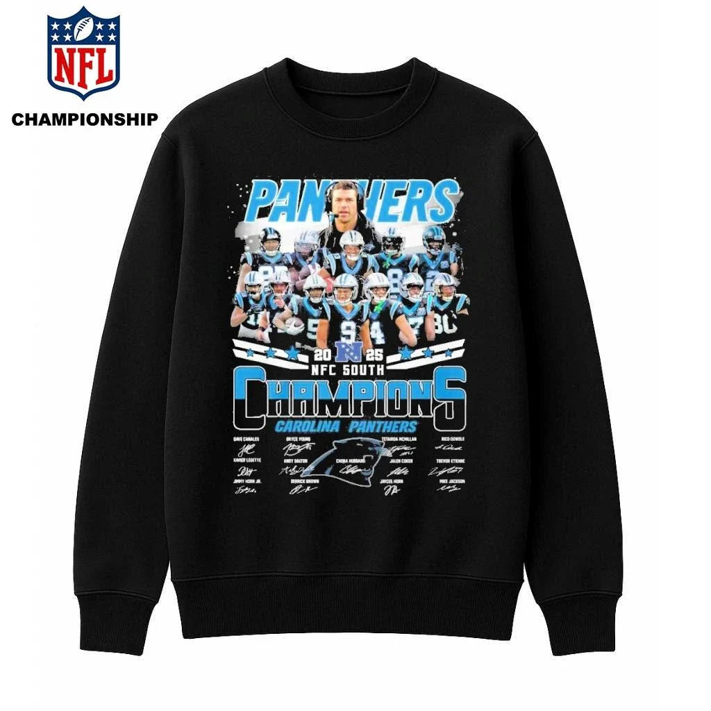 Carolina Panthers 2025 NFC South Champions Signature Shirt