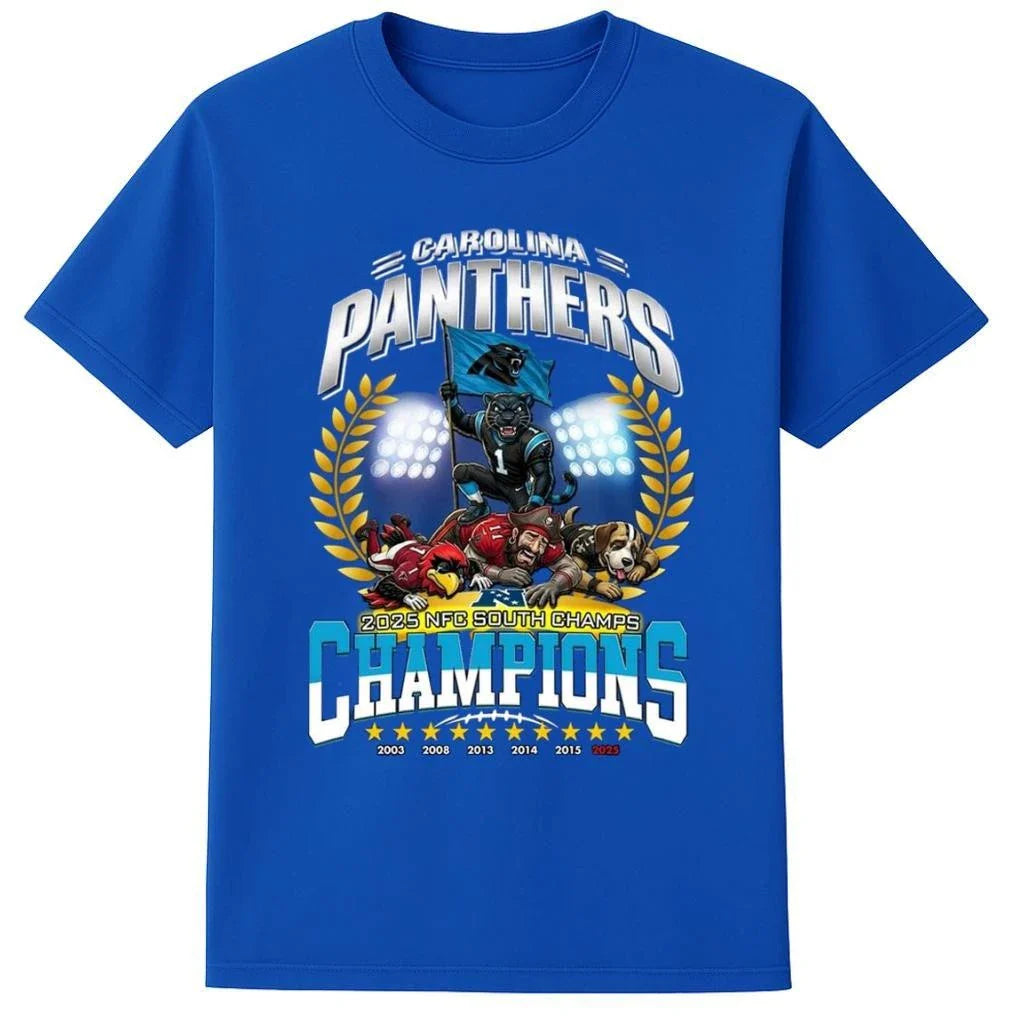 Carolina Panthers Are NFC South Champions 2025 Celebrate Mascot Shirt