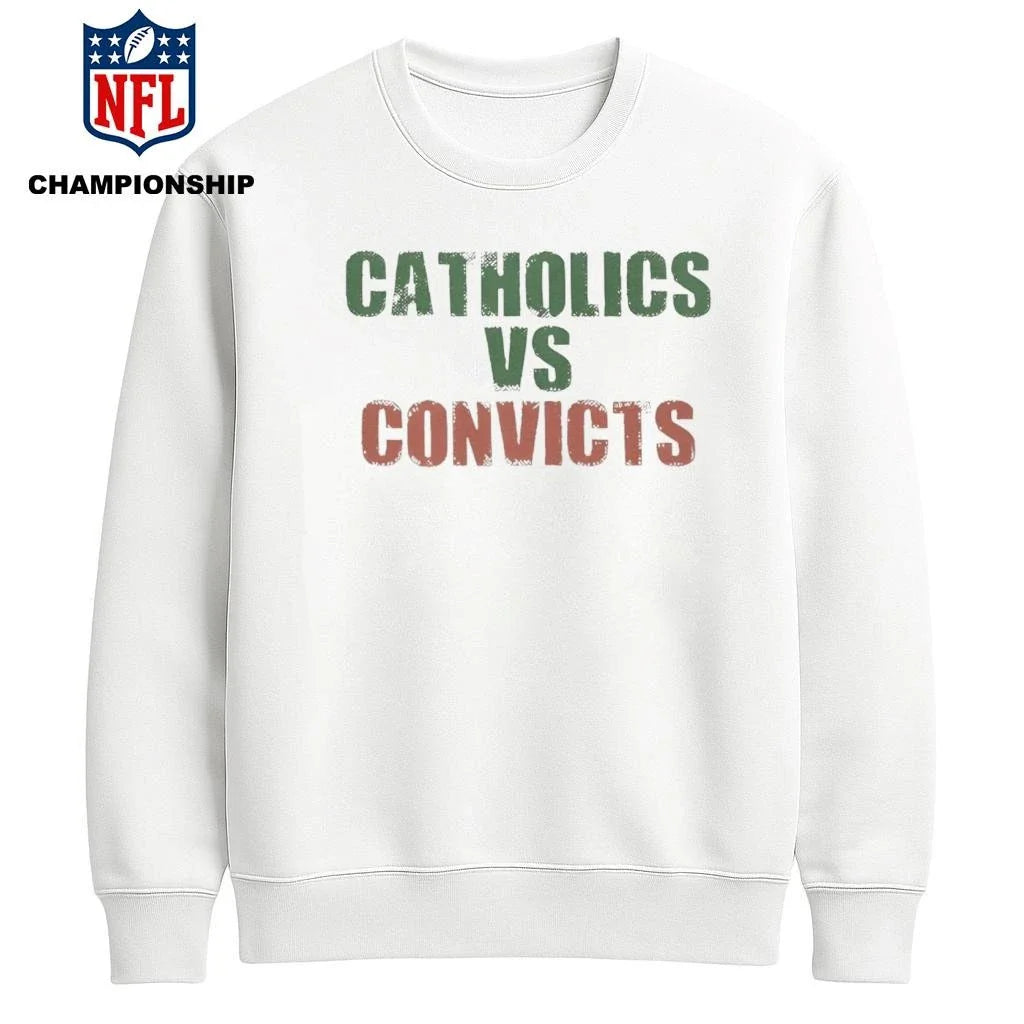 Catholics vs Convicts Retro Rivalry Faith &amp; Football Shirt