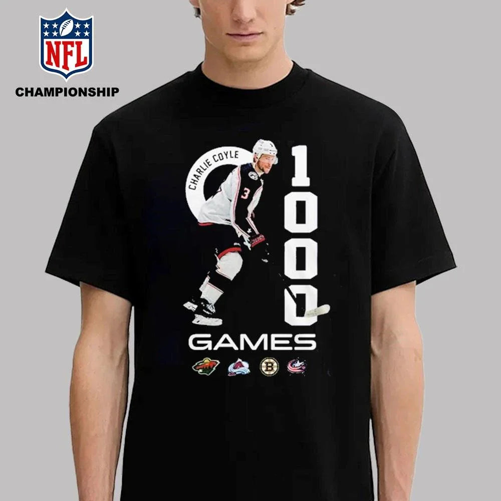 Columbus Blue Jackets Game 1,000 For Charlie Coyle Shirt