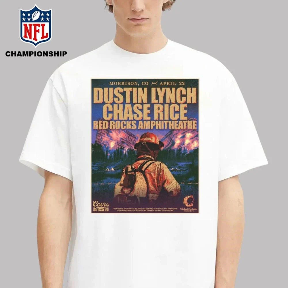Dustin Lynch And Chase Rice Live At Red Rocks Amphitheatre On April 22 2026 In Morrison Colorado Shirt