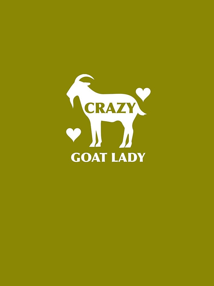 Crazy Goat Lady Goat Art Goat Print Cute Funny Goat I Love Goats Goat Lover Gift Goat Charm by TeesByDesign