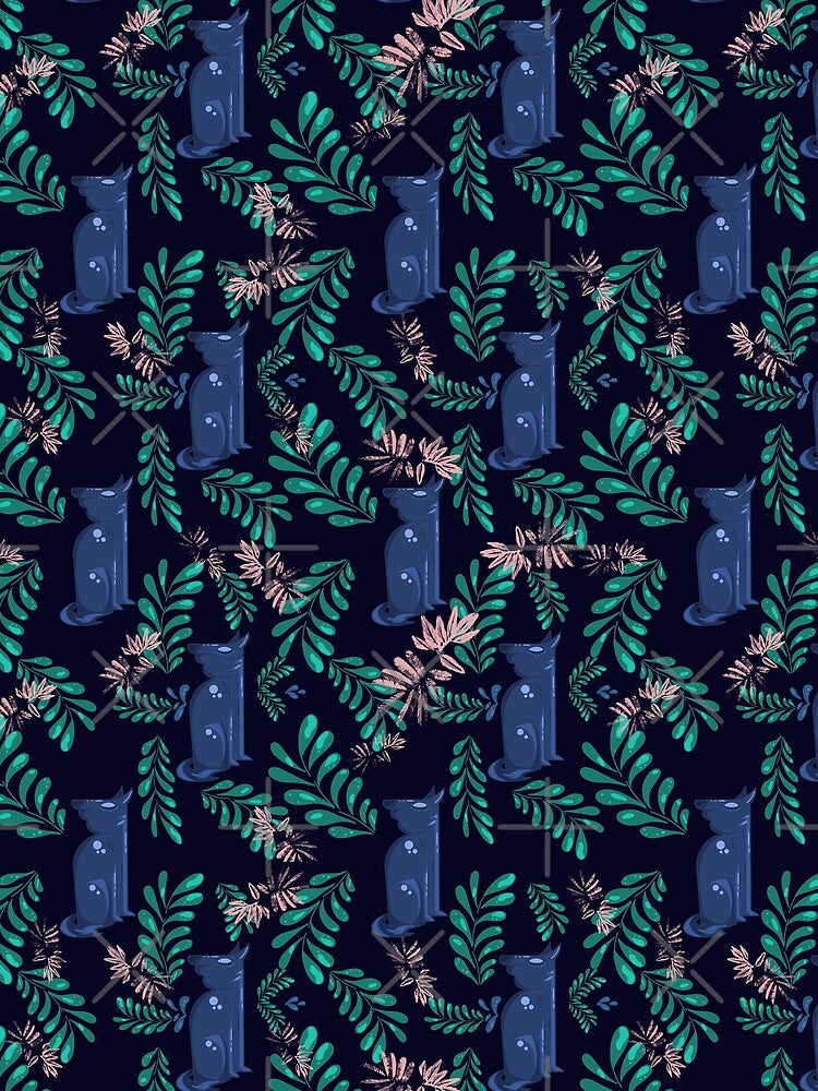 Floral Wolf Pattern by Mariia Berezhna