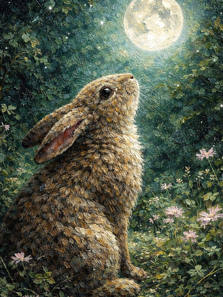 Rabbit and Moon by chihuahuashower