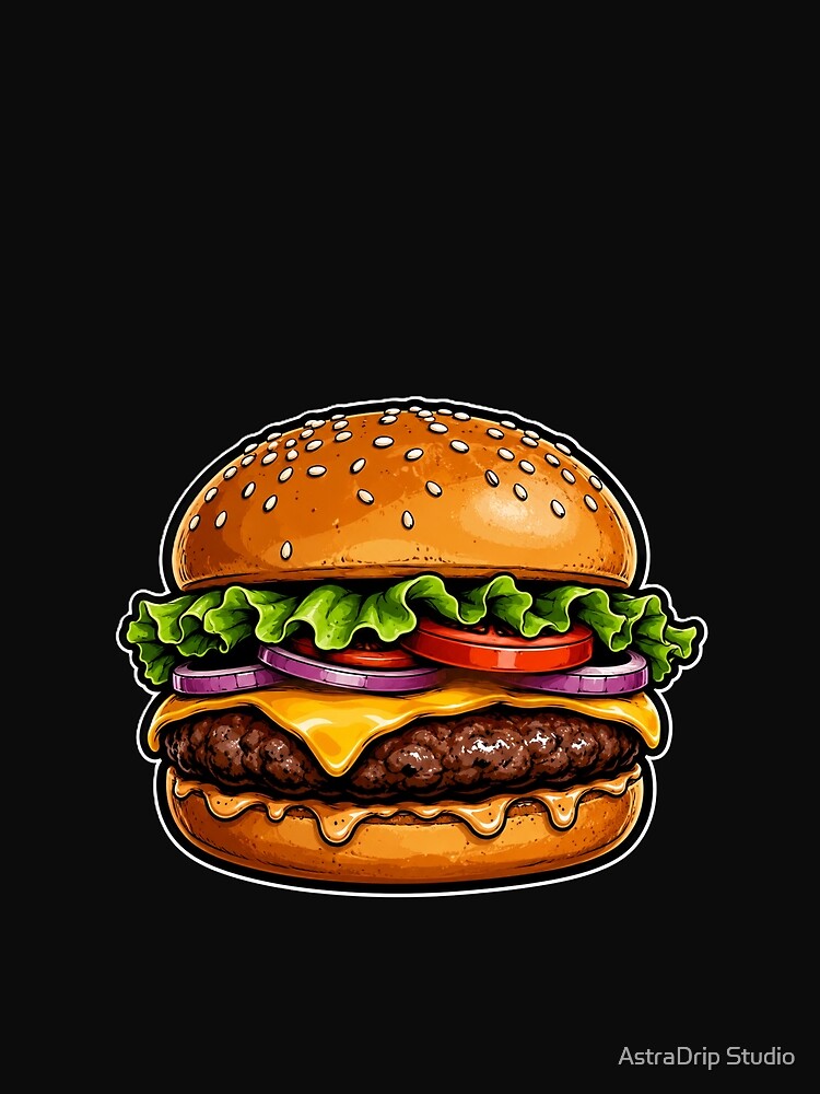 Epic Gourmet Cheeseburger Illustration by AstraDrip Studio