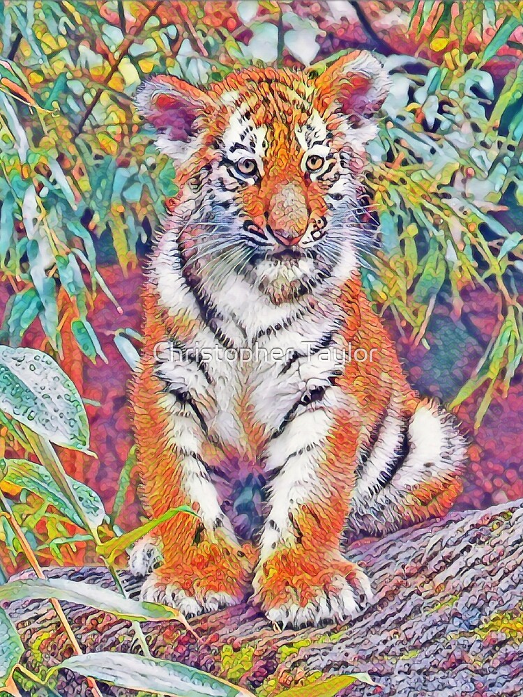 Tiger Cub Pop Art | Oil Painting by Christopher Taylor
