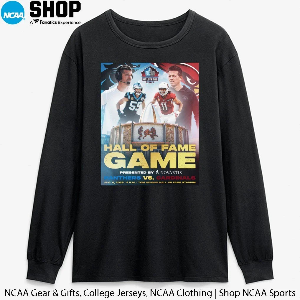 Hall Of Fame Game 2026 Florida Panthers Vs Arizona Cardinals At Tom Benson Hall Of Fame T-Shirt