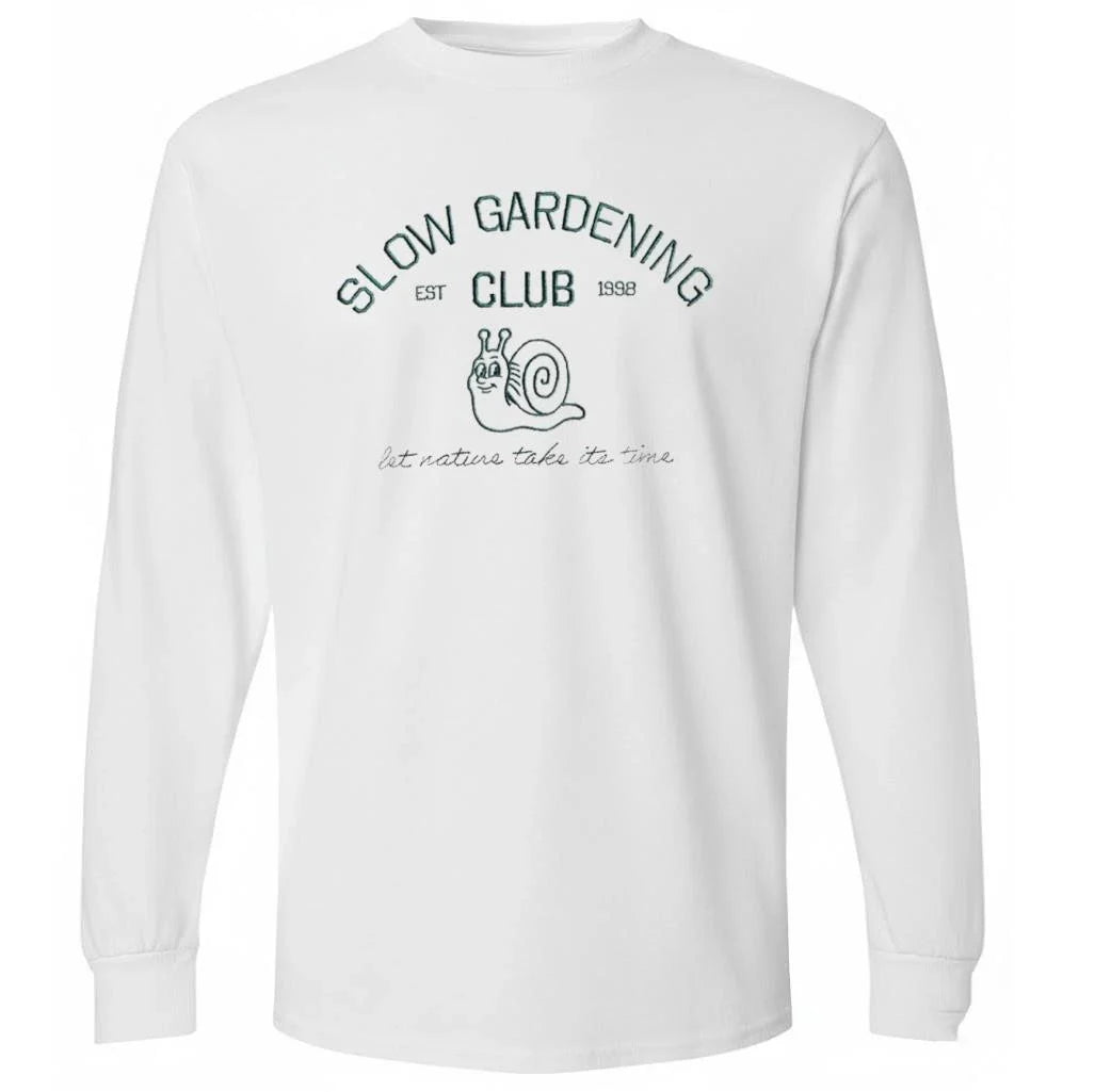 Kim Hellberg Wearing Slow Gardening Embroidery Shirt
