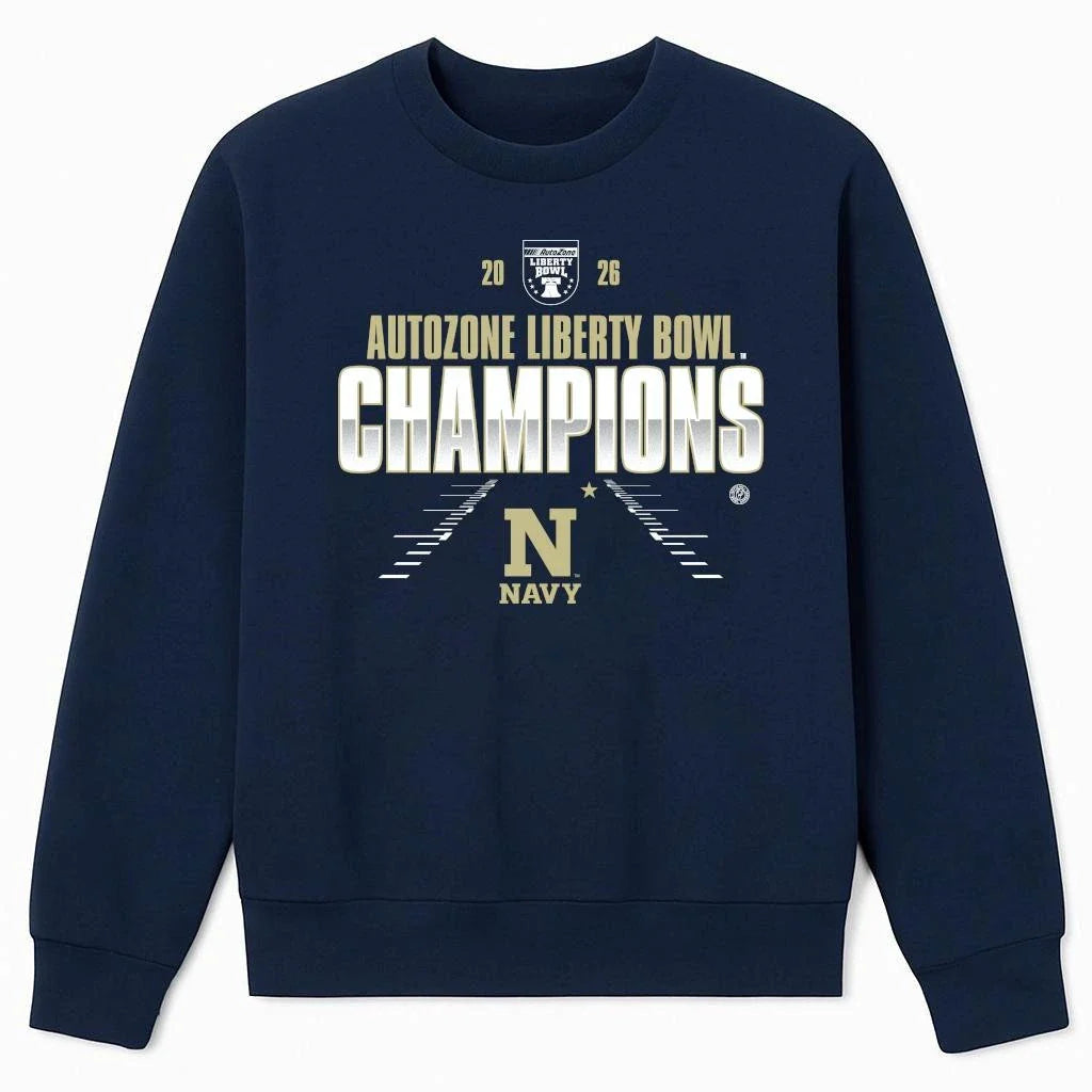 Navy MIdshipmen 2026 Autozone Liberty Bowl Champions Shirt