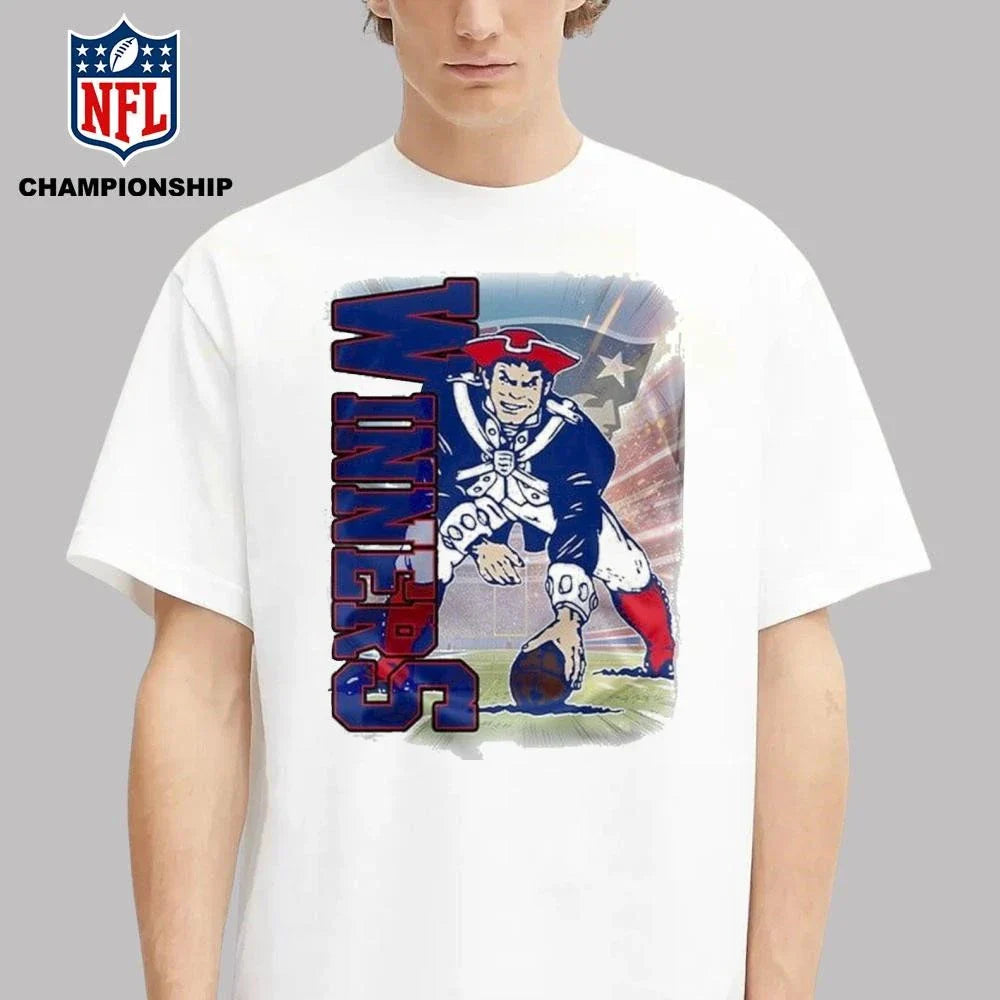 New Englan Patriots Playoffs 2025 Super Wild Card Weekend Division Champions mascot Shirt – Copy