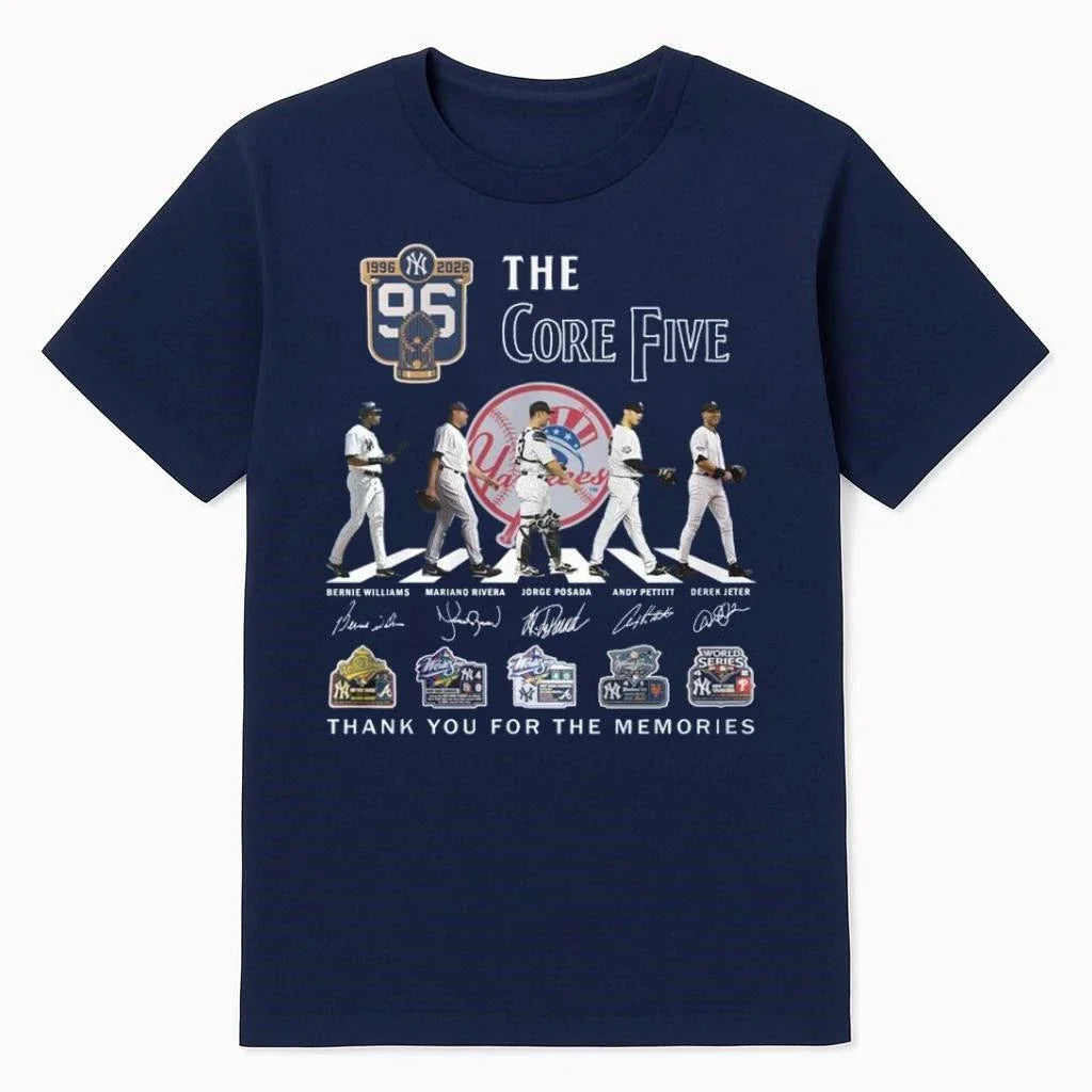 New York Yankees Core Five 1996-2026 Jeter Rivera Petitt Williams Posada Shirt