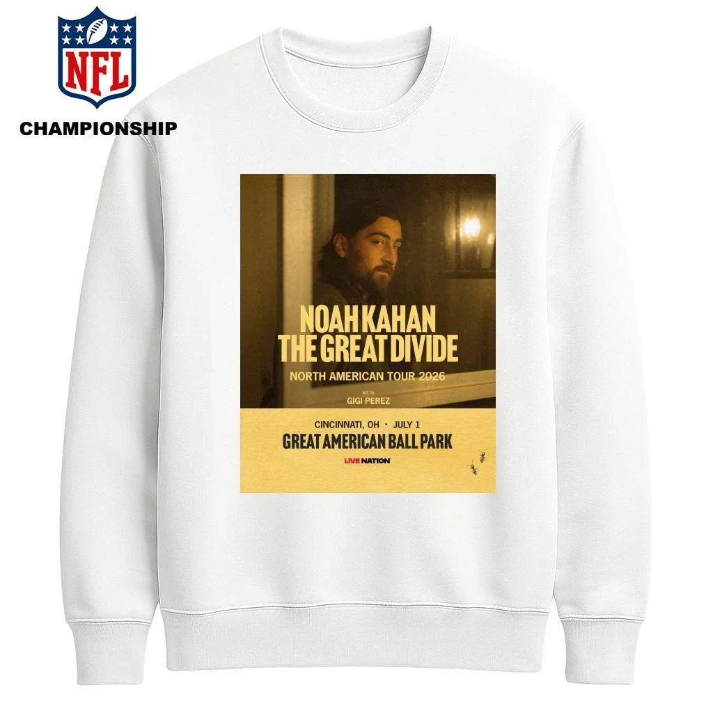 Noah Kahan The Great Divide North American Tour 2026 Poster With Special Guest Gigi Perez Shirt