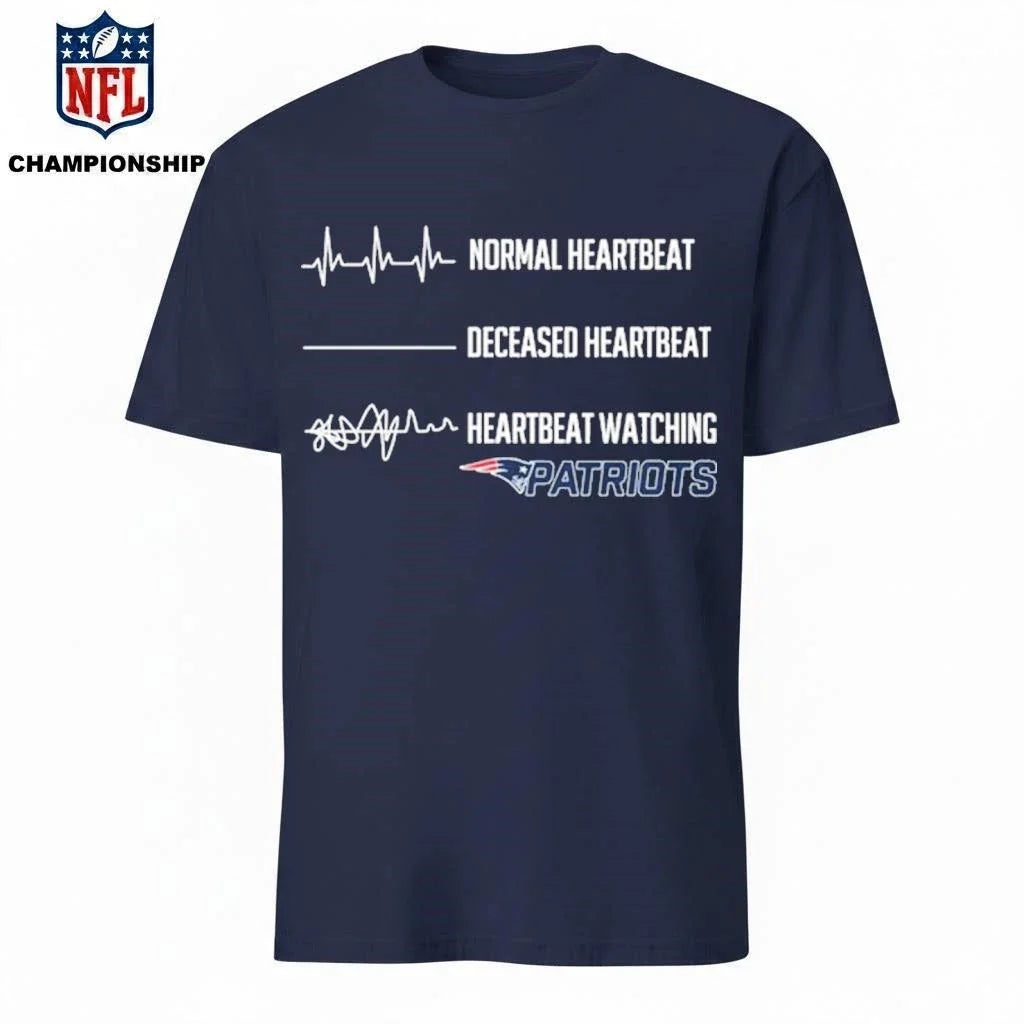 Normal Heartbeat Deceased Heartbeat Heartbeat Watching Patriots Shirt