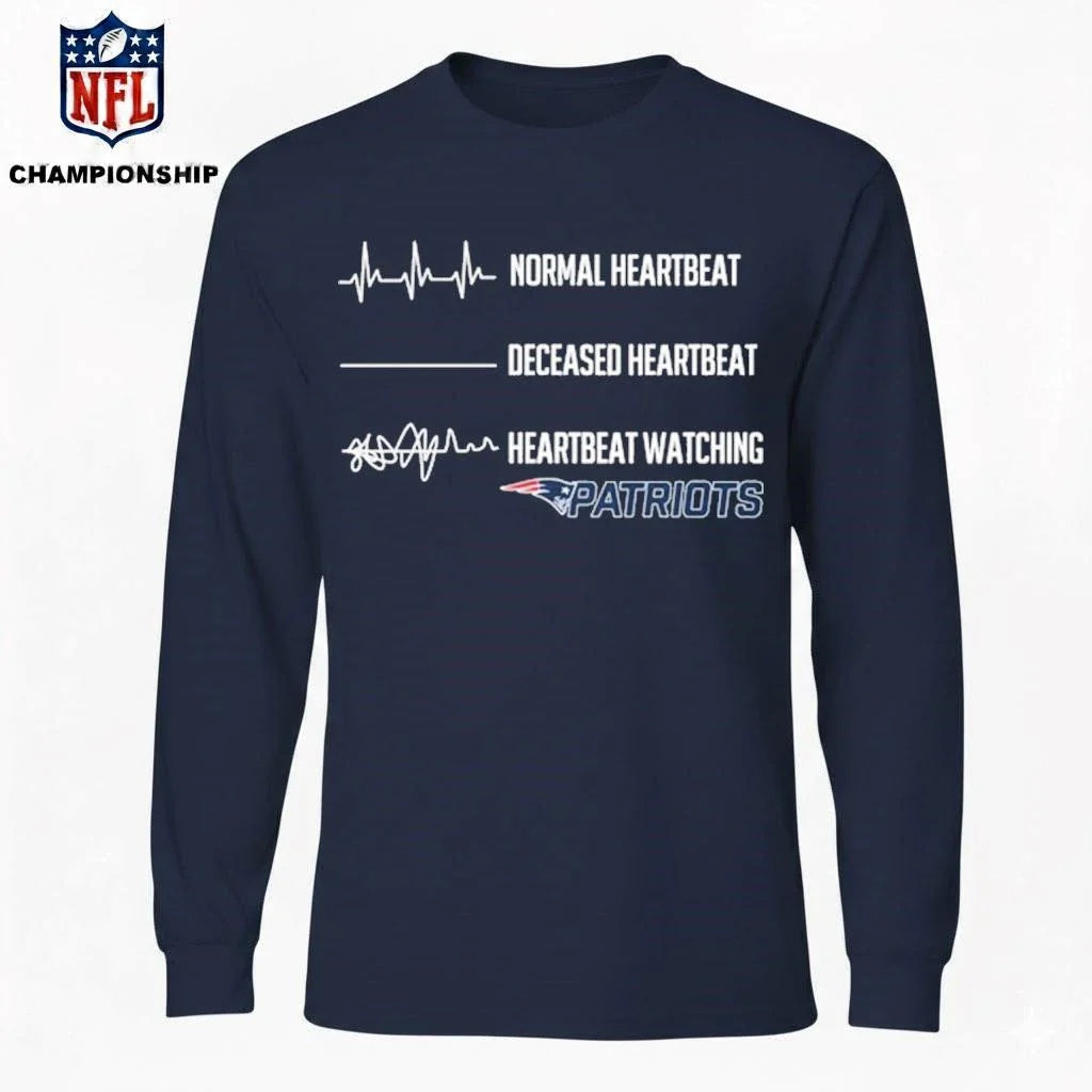 Normal Heartbeat Deceased Heartbeat Heartbeat Watching Patriots Shirt