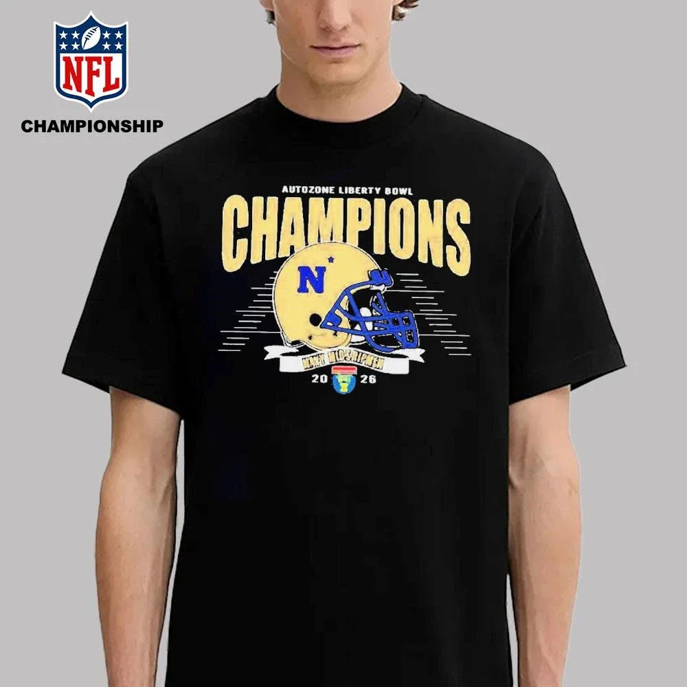 Official Navy Midshipmen Football 2026 AutoZone Liberty Bowl Classic Champions Shirt