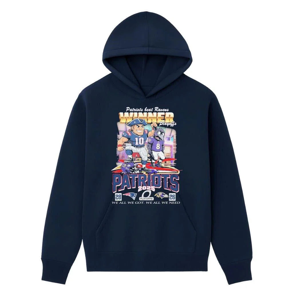 Patriots Beat Ravens Winner Playoff We all We Got We all We Need Mascot Shirt