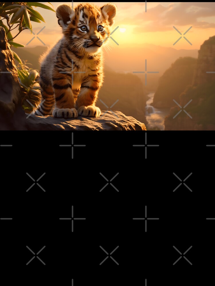 Cute and beautiful bengal tiger cub, wild cat baby predator animal in tropical savanna wildlife nature by NBSStore