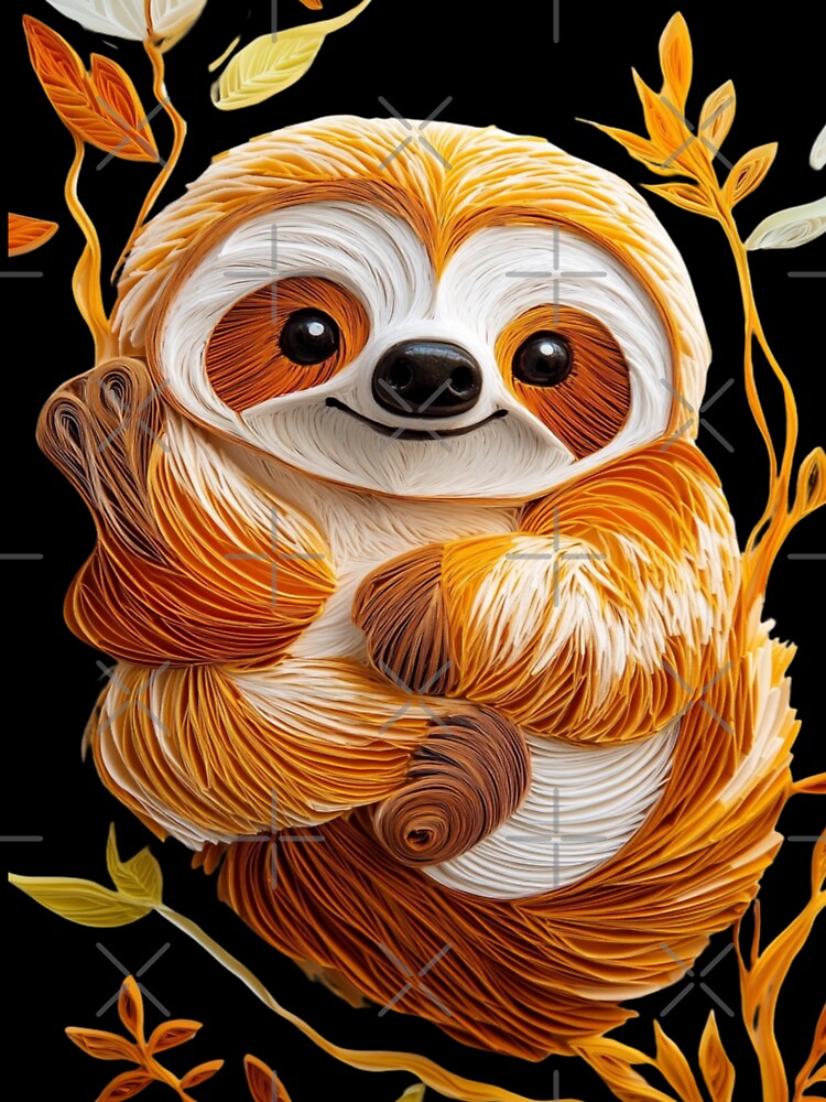 Cute Kawaii Sloth by PrintsByFrank