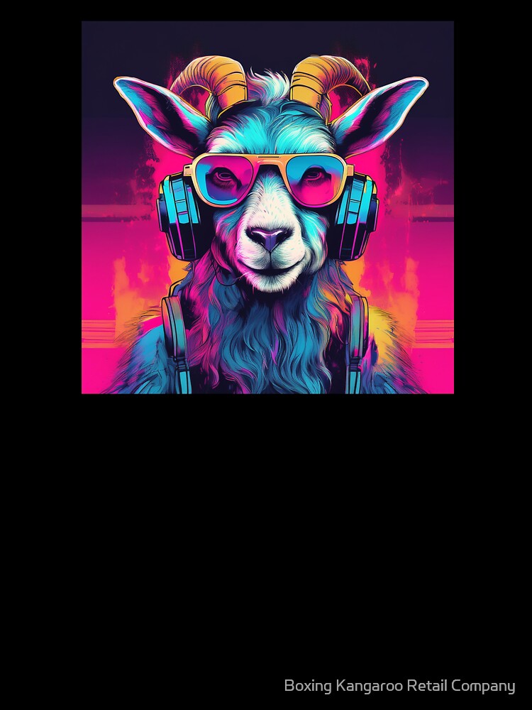 Goat in Headphones and Shades Synthwave by Boxing Kangaroo Retail Company