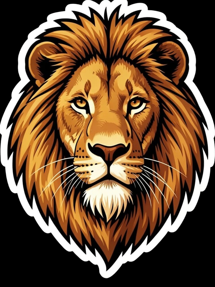 Majestic Lion Sticker – Wildlife Illustration of the African King of Beasts by BFG Wondermark