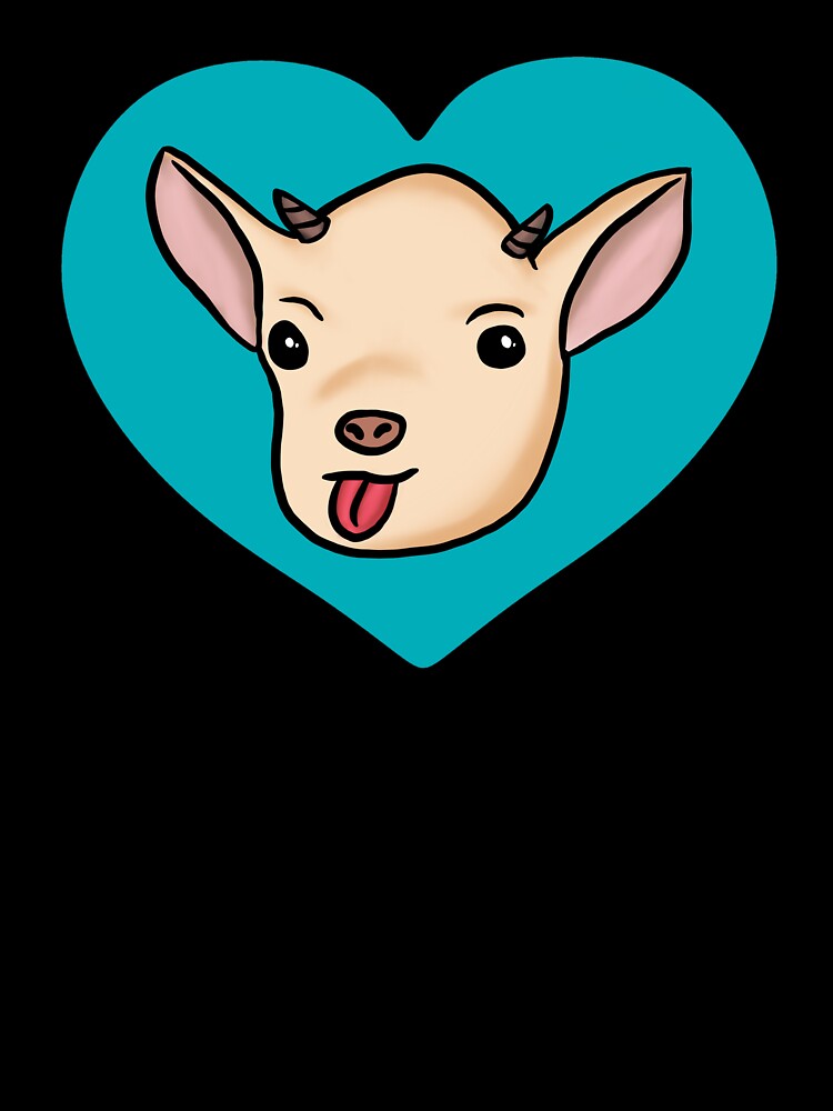 Funny Goat Blue Heart by Mochi-Merch