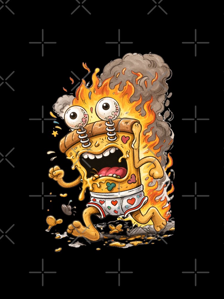 Unhinged Pizza Cartoon – Chaotic Ugly Food Character by Ivy-Triggs
