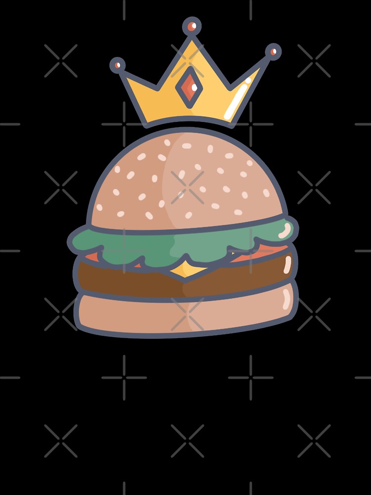 Royal Cheeseburger With Cheese, Tomato, Lettuce and a Crown by LittleFlairTee
