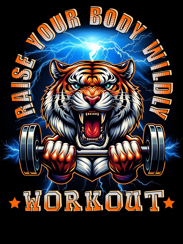 Cartoon Tiger Gym Workout by FunCartoonSpot