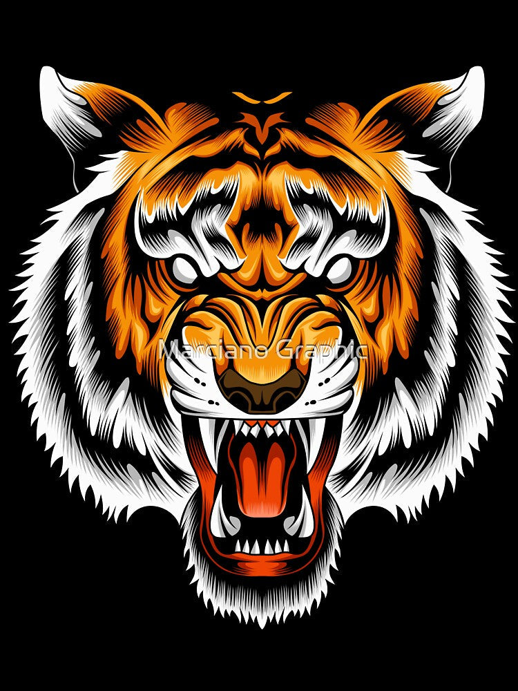 Tiger Head Illustration by Marciano Graphic