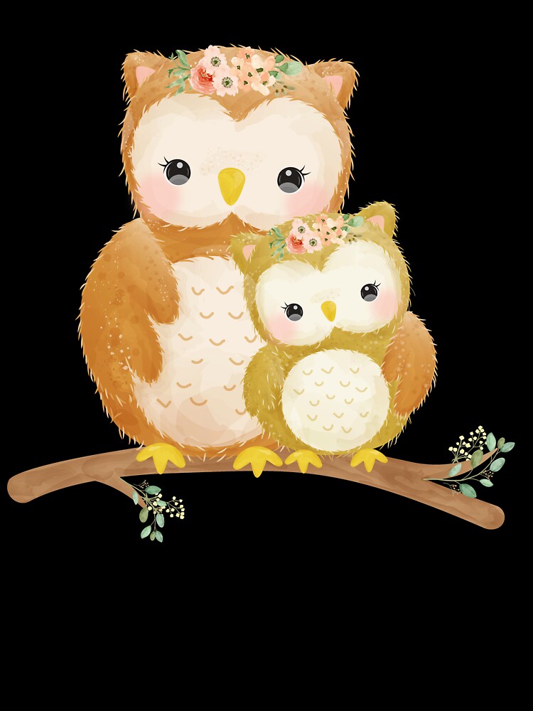 Cute Owl Art For Men Women Kids Boys Girls Owl Lovers by Waleedw
