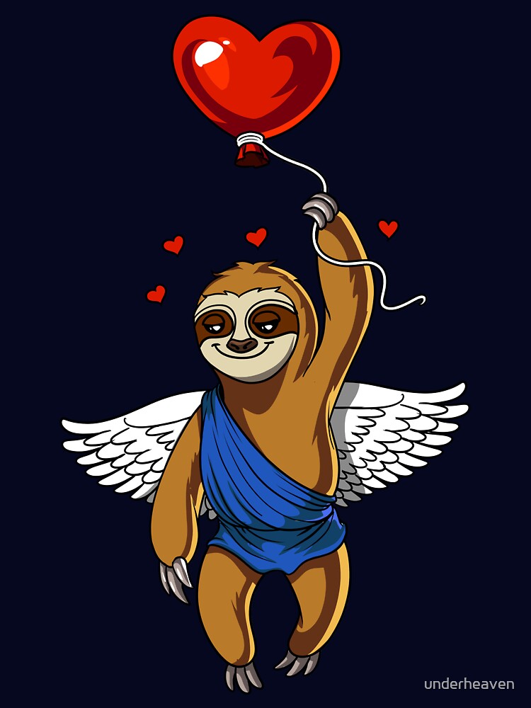 Cute Sloth Heart Balloon by underheaven