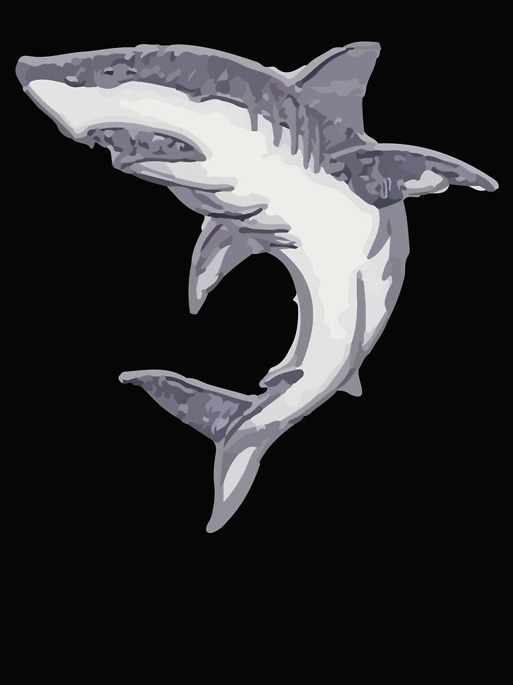 Swimming Gray Shark Grey Shark Print Shark Lover Shark Art Charm Gift by TeesByDesign