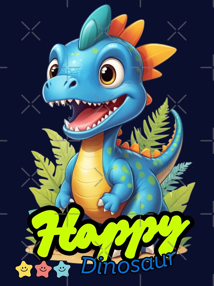 happy blue dinosaur by KIDS-PRINTS