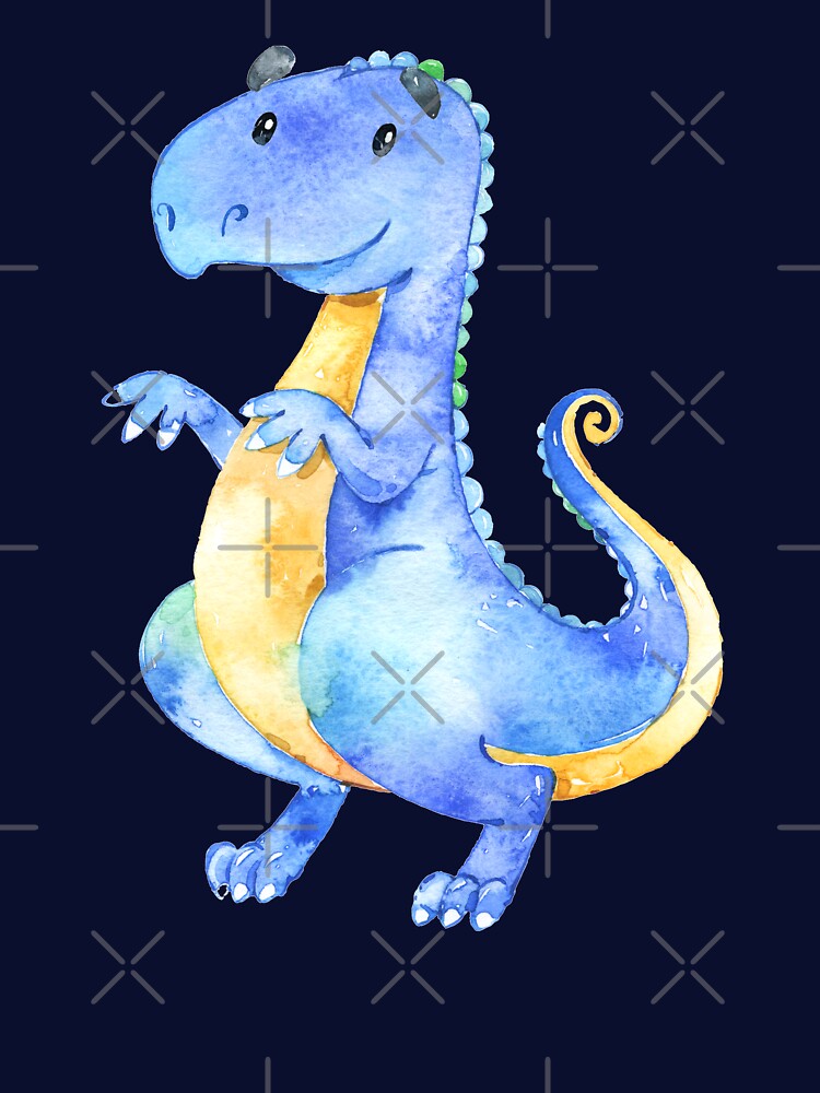 Blue Watercolor Dinosaur by madtoyman