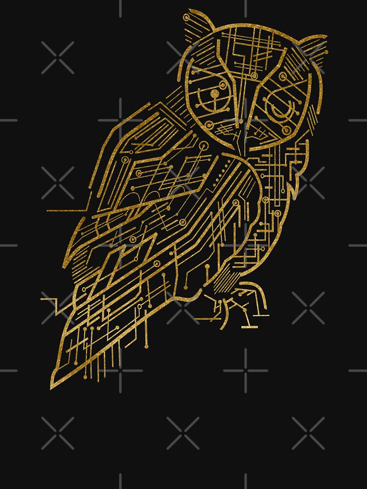 Gold Minimalistic Owl by SoccaTamam