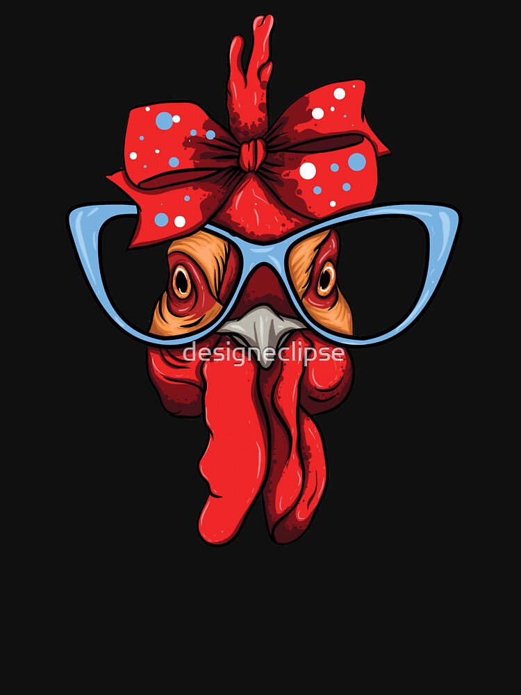 Chicken With Glasses And Bow by designeclipse