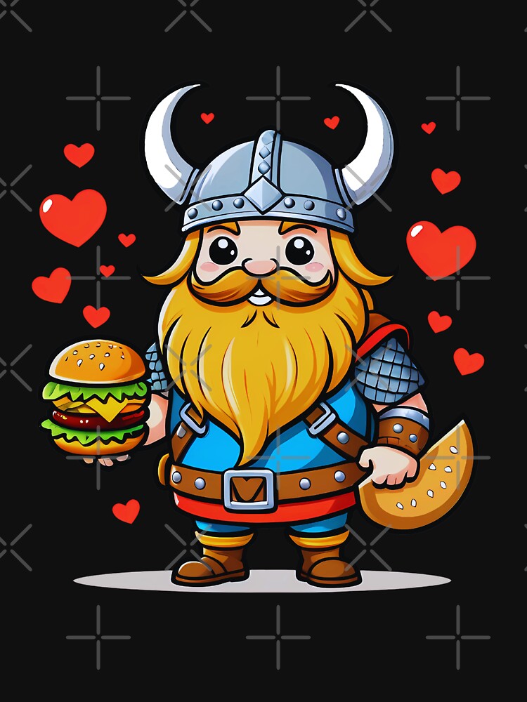 Viking Burger Lover, Kawaii Burger by saloui