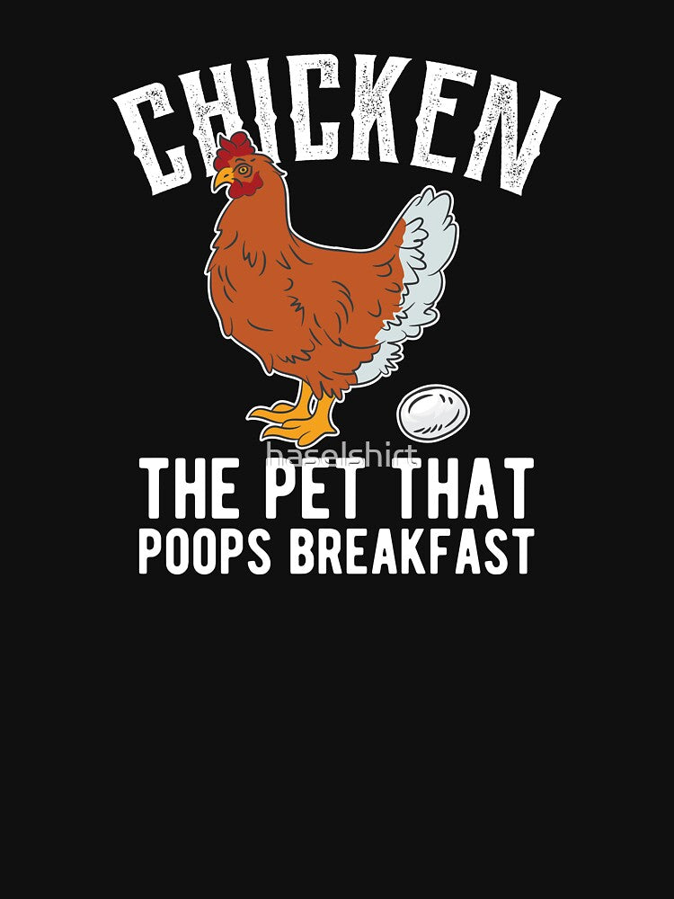 Poops Breakfast Chicken Farmer Farming Birthday Gift by haselshirt
