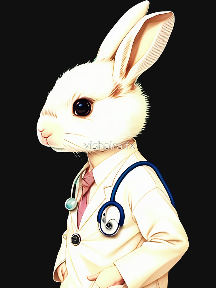 Cute baby doctor rabbit illustration 6 by vishalraifx