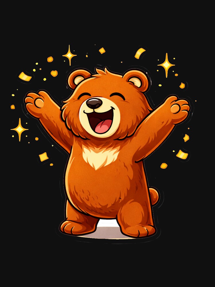 Cute Smiling Cartoon Bear Illustration by RelateAndTee