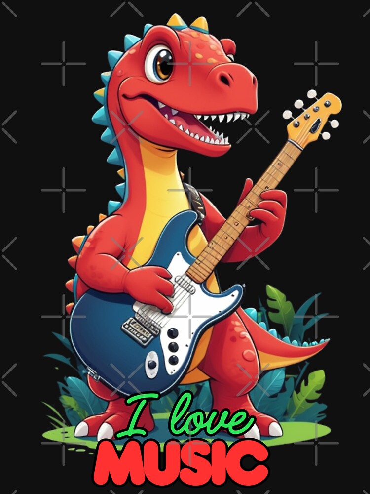 Dinosaur I love music by KIDS-PRINTS