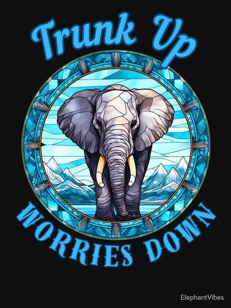 Trunk Up, Worries Down. elephant portrait by ElephantVibes