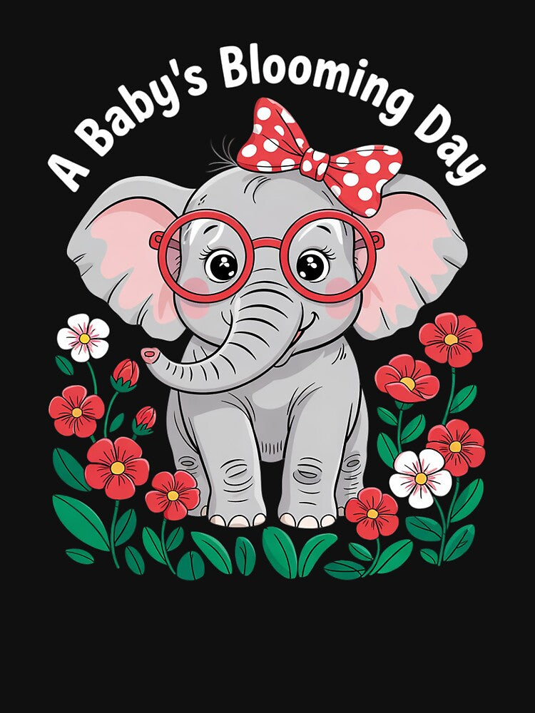 Cute Elephant Floral Bow Red Glasses Mom Elephant by joyouartArt