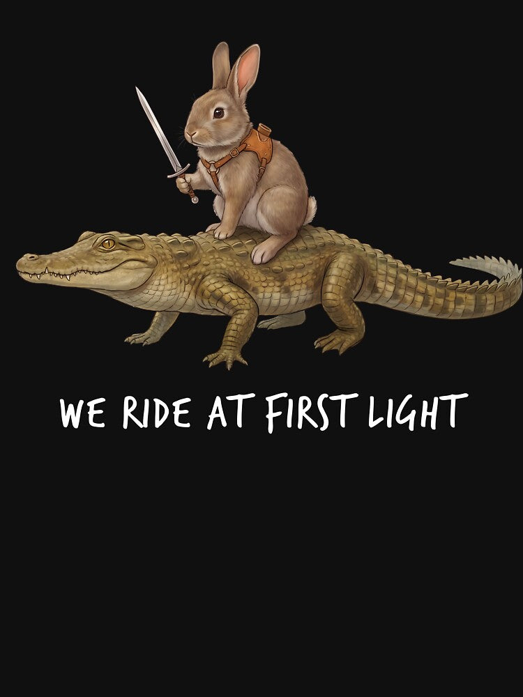 We Ride at First Light Funny Rabbit Crocodile Animal Lover by TerryConnells